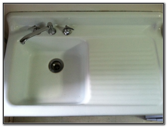 Vintage Porcelain Sink With Drainboard - Sink And Faucets : Home ...