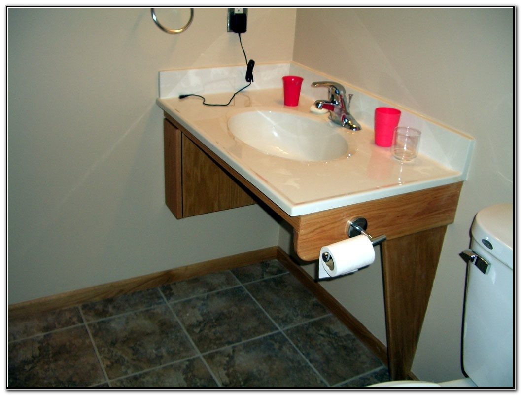 removable sink front for accessible bathroom