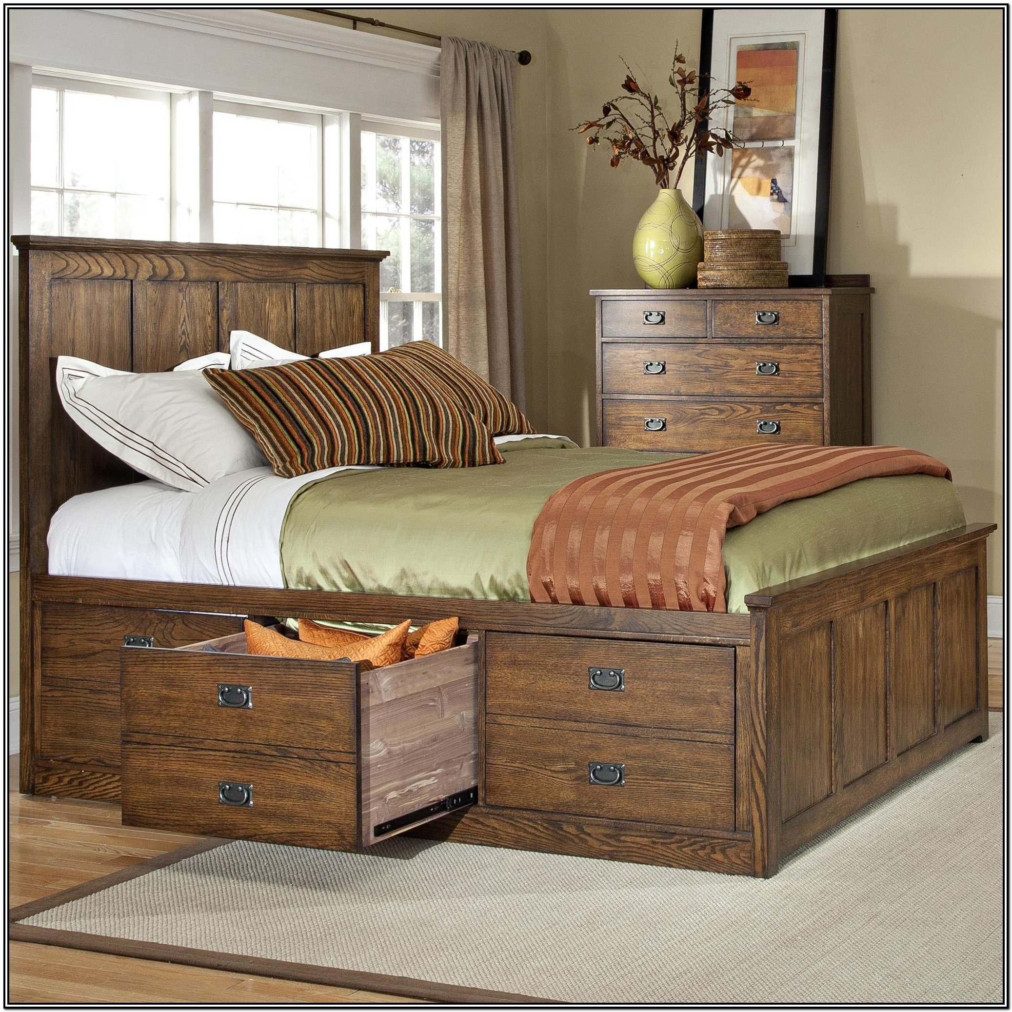 California King Bed Frame With Storage Drawers - Bedroom : Home ...