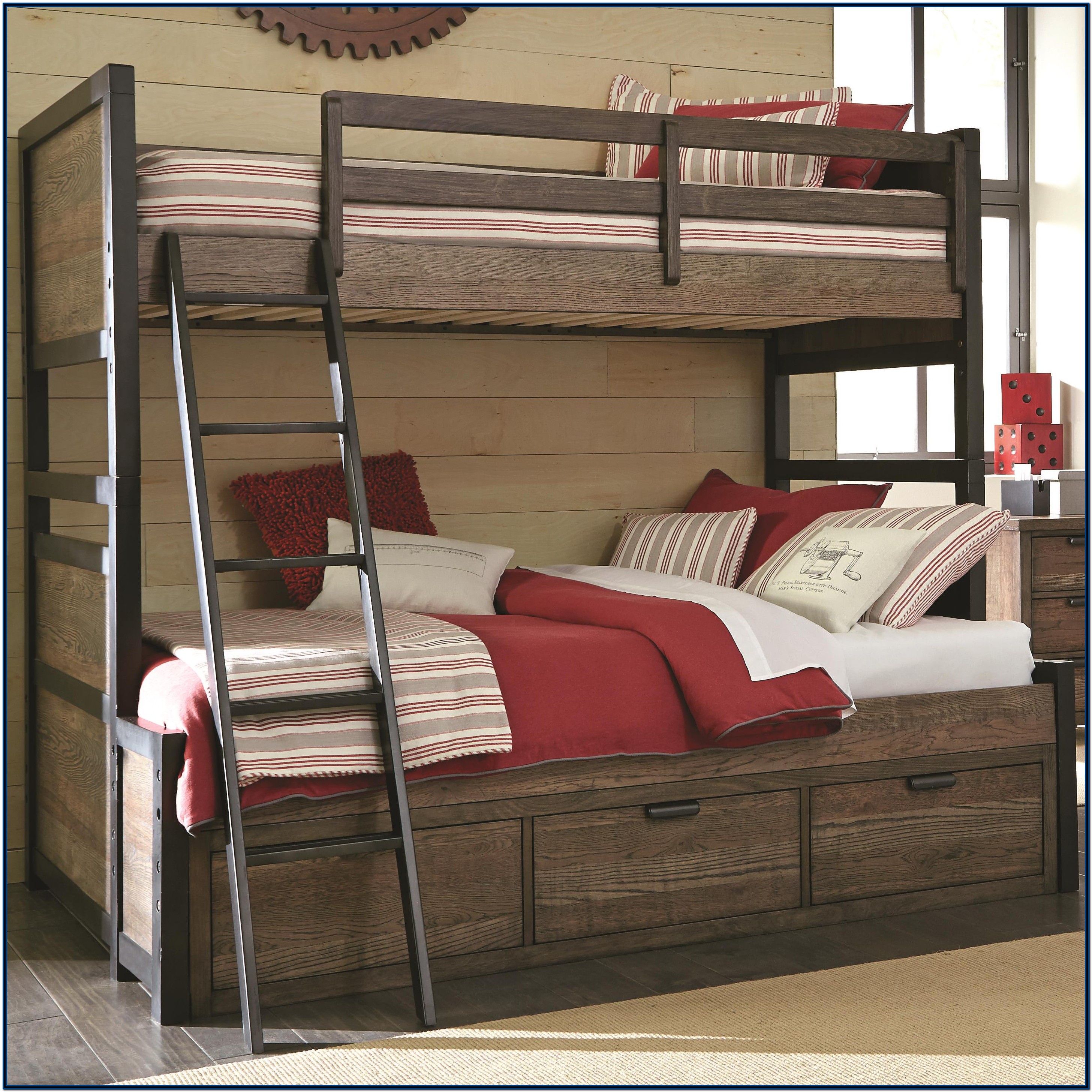 Twin Over Full Bunk Bed With Stairs And Drawers - Bedroom : Home ...