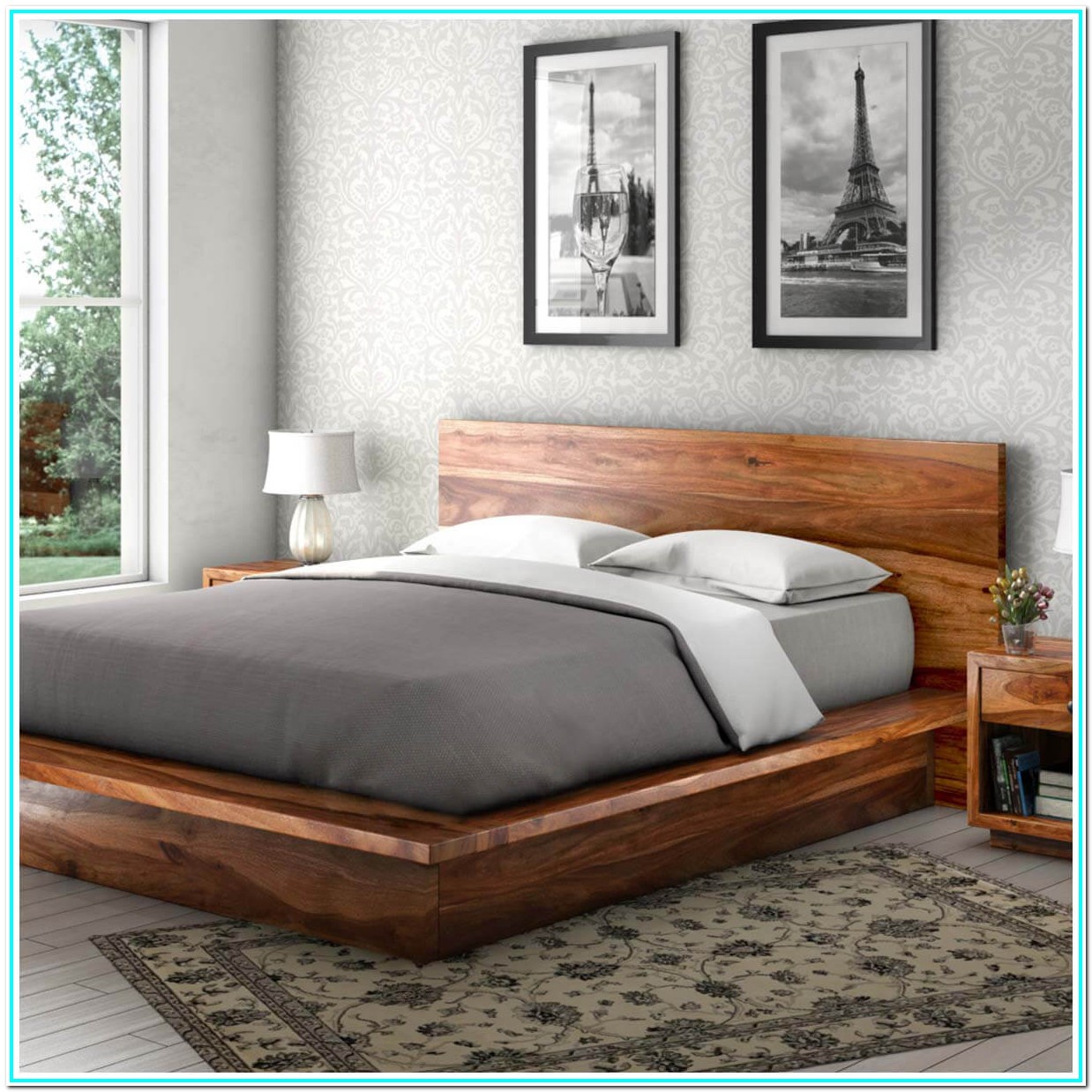 Cal King Wood Platform Bed Frame - Bedroom : Home Decorating Ideas # ...