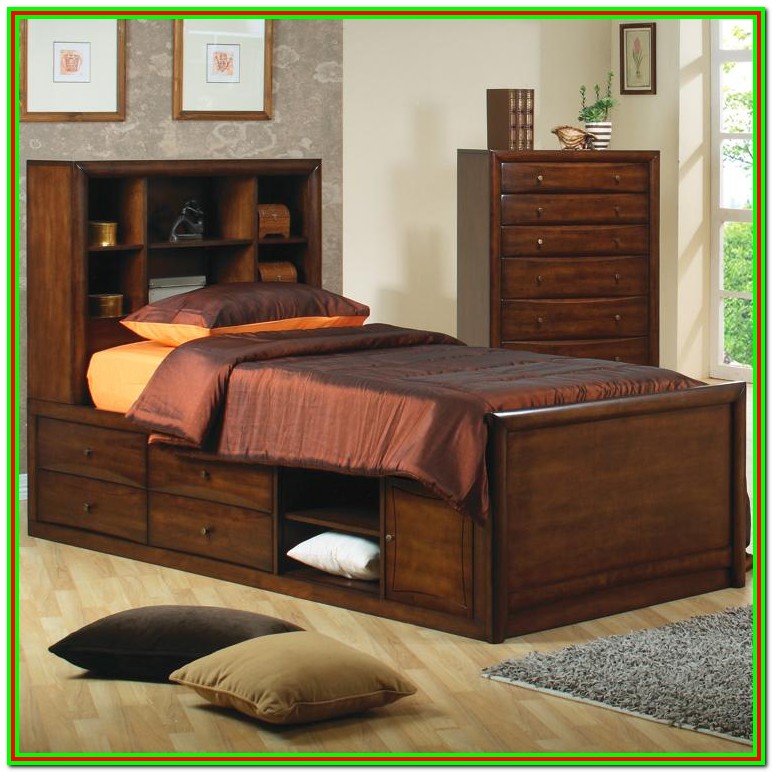 Full Size Captains Bed With Bookcase Headboard - Bedroom : Home ...