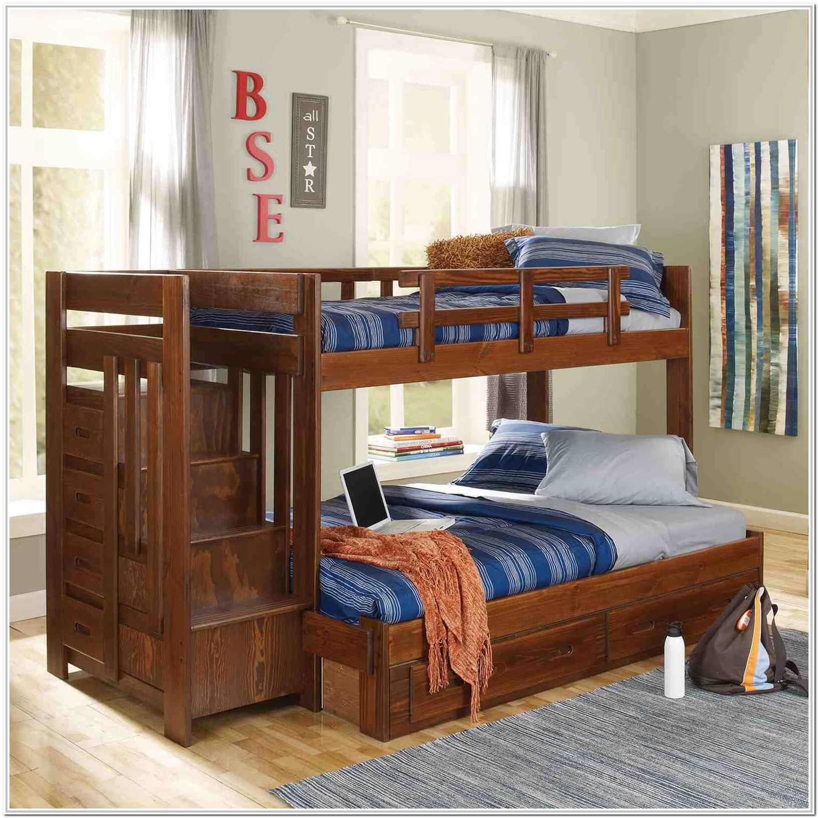 Full Twin Bunk Bed With Stairs - Bedroom : Home Decorating Ideas # ...