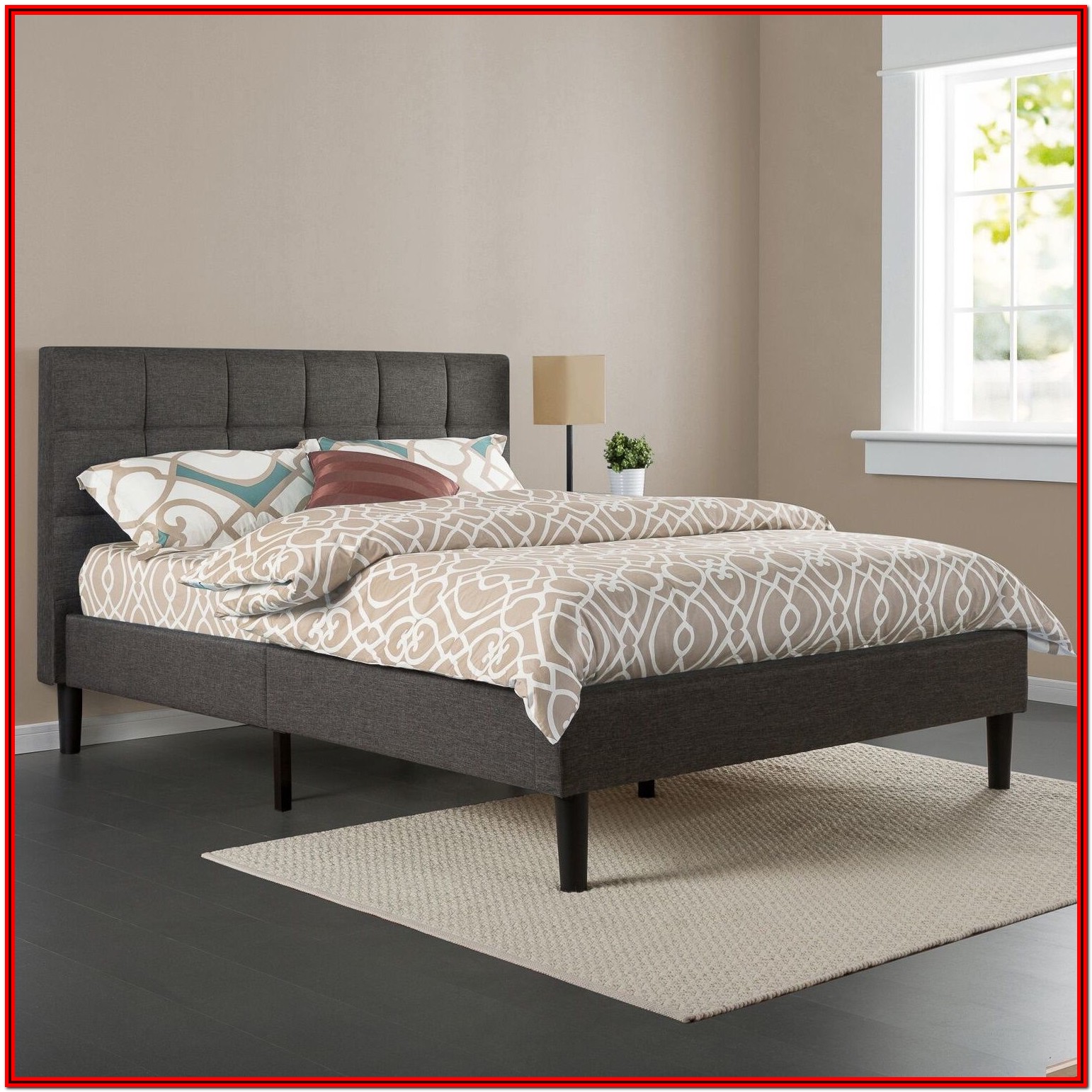 King Size Upholstered Platform Bed Frame - Bedroom : Home Decorating ...