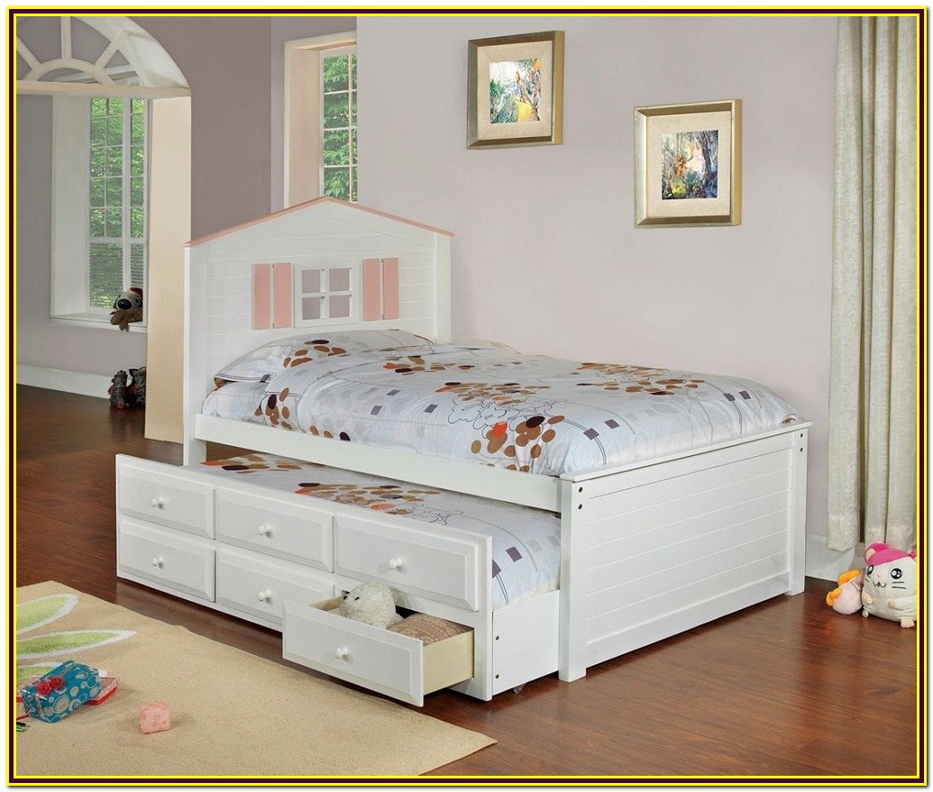 White Wood Twin Trundle Bed - Bedroom : Home Decorating Ideas #9A824p4kvz