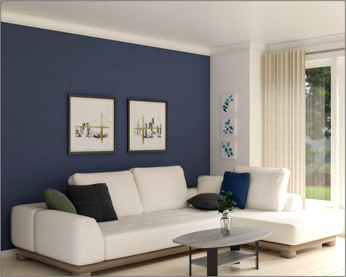 Gray Living Room Blue Accent Wall - Living Room : Home Decorating Ideas ...